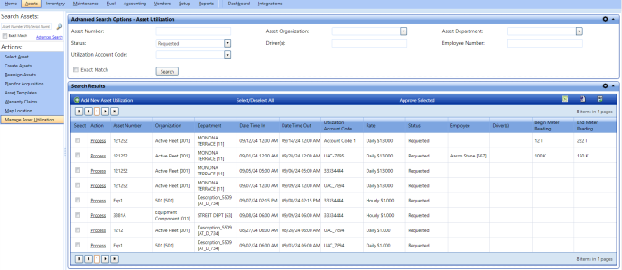 Manage Asset Utilization