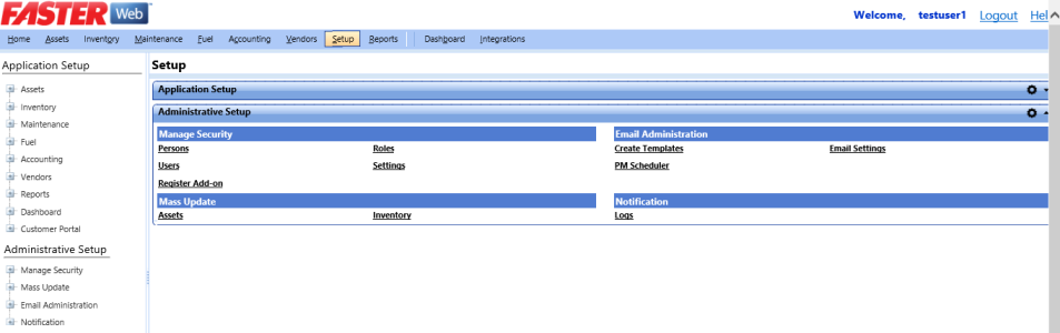 Administrative Setup